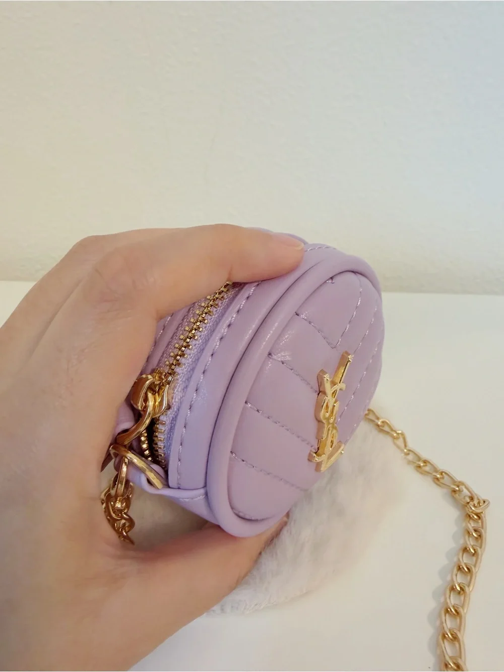 Mini Lavender Round Coin Purse Charm